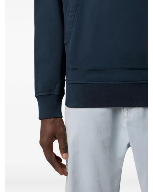 Stone Island Blue Logo-Patch Drawstring Hoodie for men