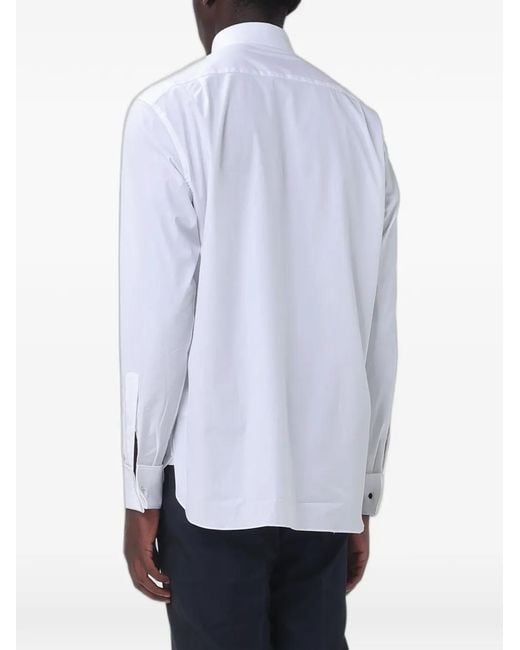 Zegna Blue Button-Fastening Shirt for men
