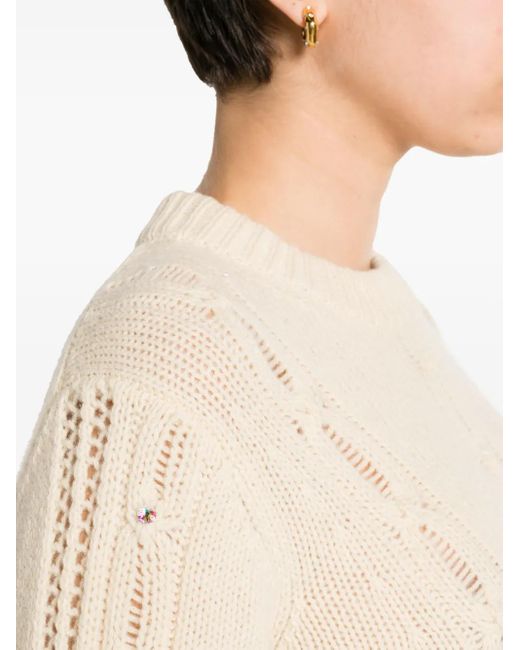 Zadig & Voltaire Natural Morley Cable-Knit Jumper
