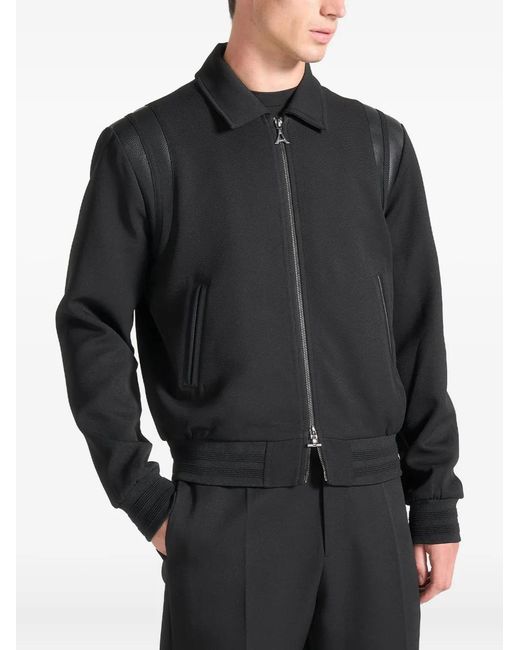 Manière De Voir Black Denis Tailored Varsity Jacket for men