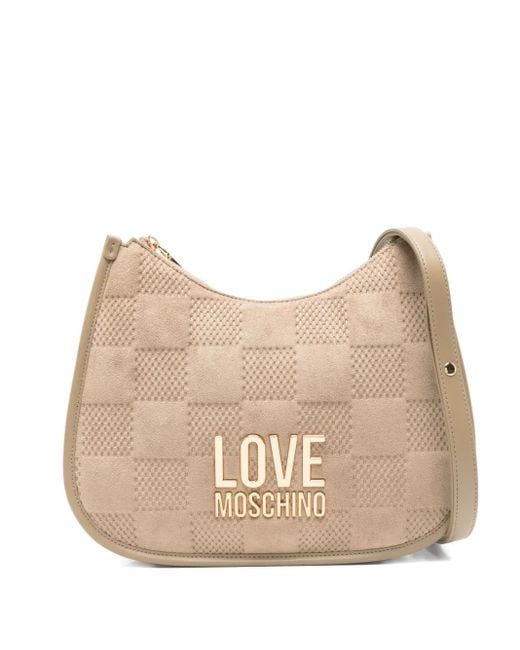 Borsa A Spalla Trapuntata di Love Moschino in Natural