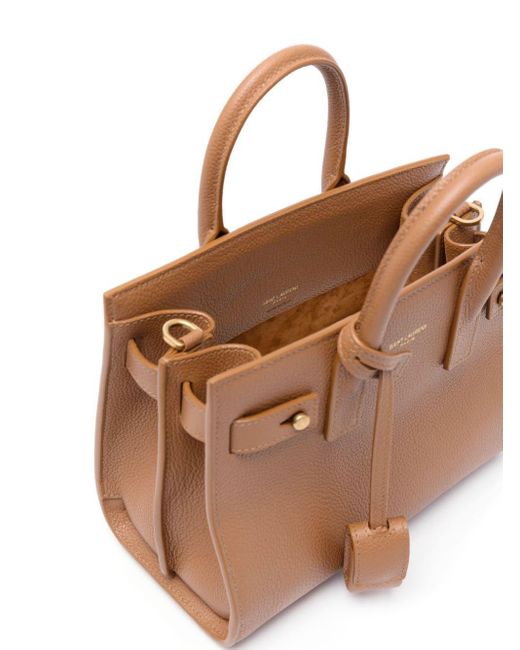 Mini sac à main Sac de Jour Saint Laurent en coloris Brown