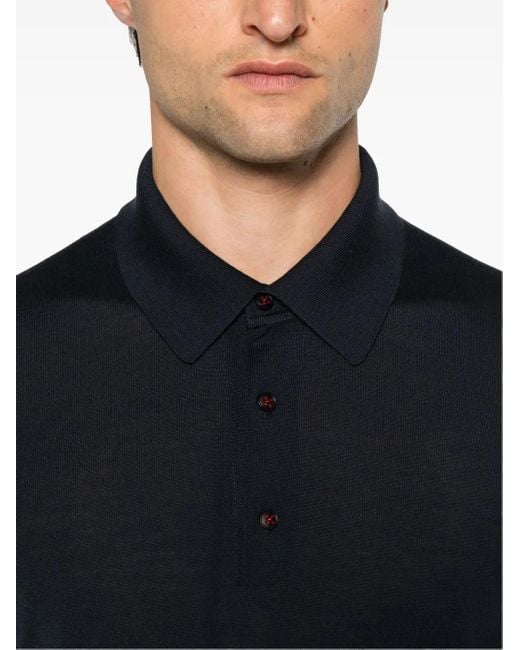 メンズ Kiton ファインニット ポロシャツ Blue
