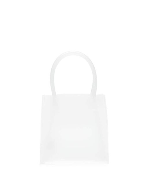 Amomento White Gathered-detail Tote Bag