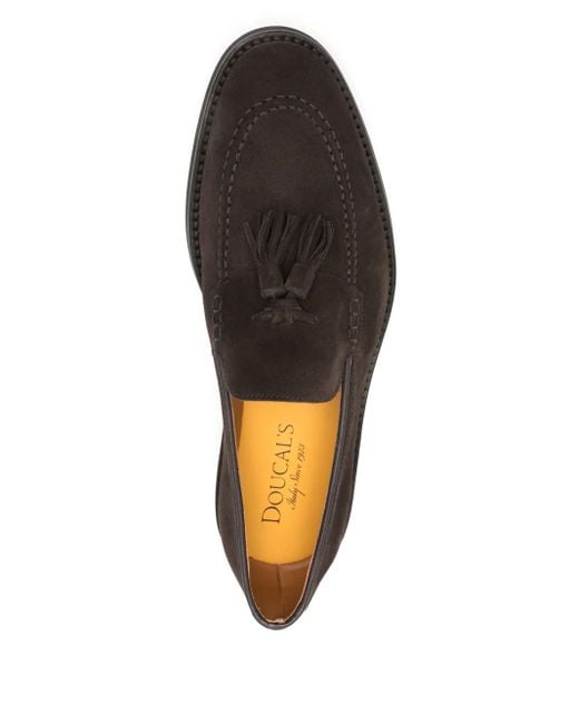 Doucal's Black Suede Loafers for men