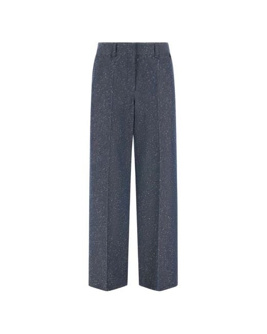 Herno Blue Pantalon À Effet Jean Et Plis Marqués