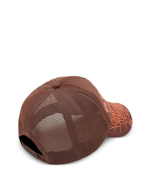 Sp5der Brown Web Cap