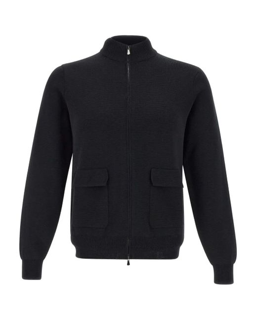 Cardigan Con Zip di FILIPPO DE LAURENTIIS in Blue da Uomo