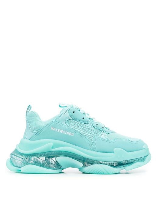 Sneakers Triple S con suola trasparente di Balenciaga in Verde | Lyst