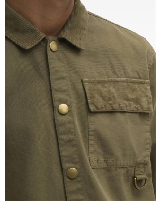 Barbour Green Chemise En Velours Côtelé À Anneau En D for men