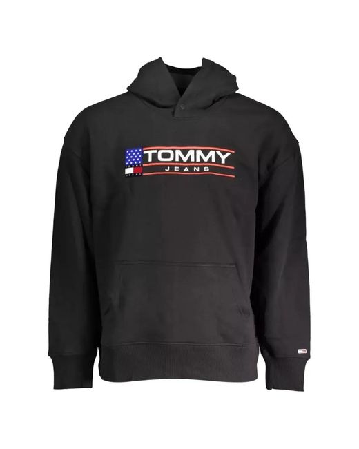 Tommy Hilfiger メンズ ブラック ロゴ パーカー