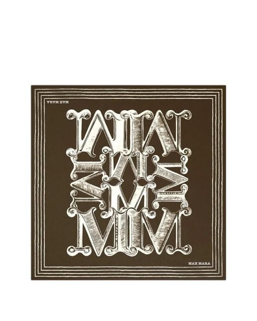 Max Mara Metallic Seidenschal Mit Logo-Print