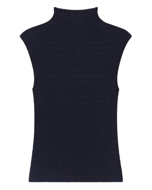 A.L.C. Blue Mock-Neck Sleeveless Top