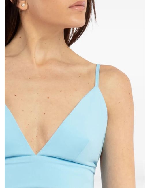 ACTUALEE Blue V-Neck Top