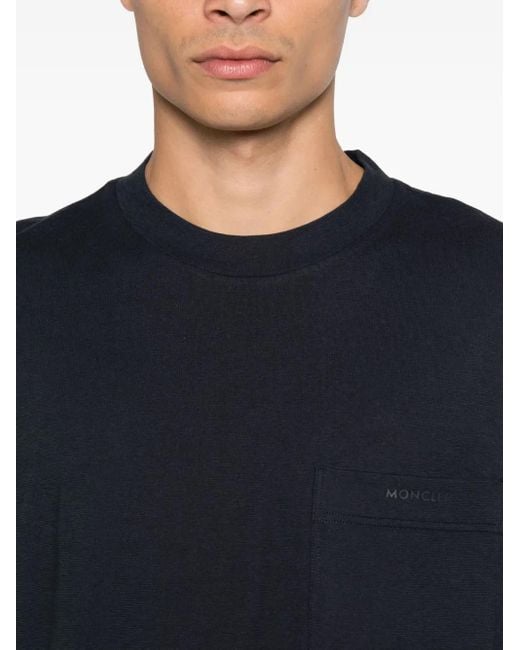Moncler Black Patch-Pocket T-Shirt for men