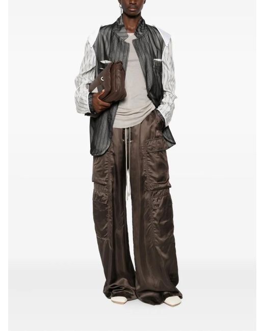 Rick Owens Brown Drawstring Cargo Trousers