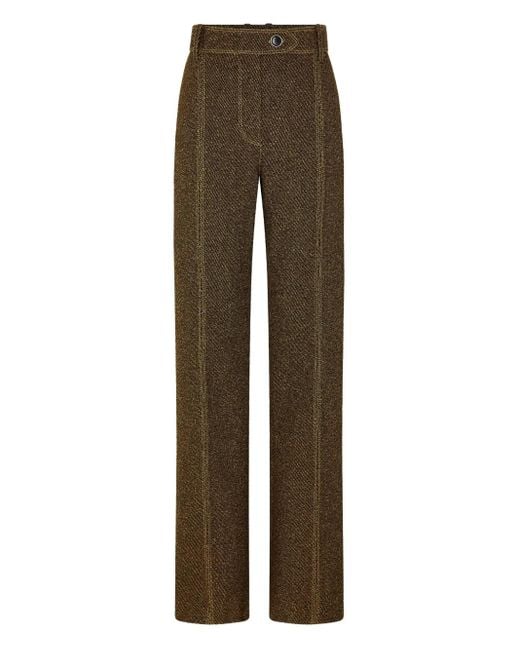Rabanne Brown Seam-Detail Tailored Trousers