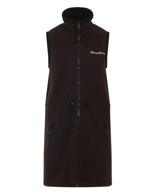 Robe Courte À Fermeture Zippée Miu Miu en coloris Black