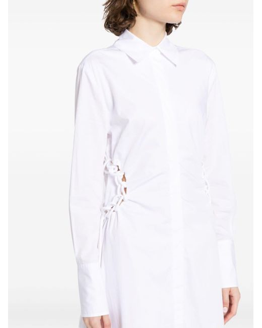 Jonathan Simkhai White Oriana Lace-up Cotton Shirtdress
