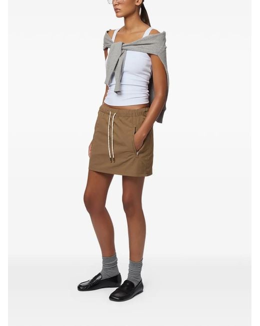 Apparis Brown Ada Drawstring Mini Skirt