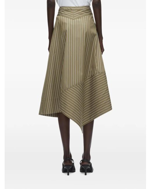 3.1 Phillip Lim Green Striped Asymmetrical Skirt