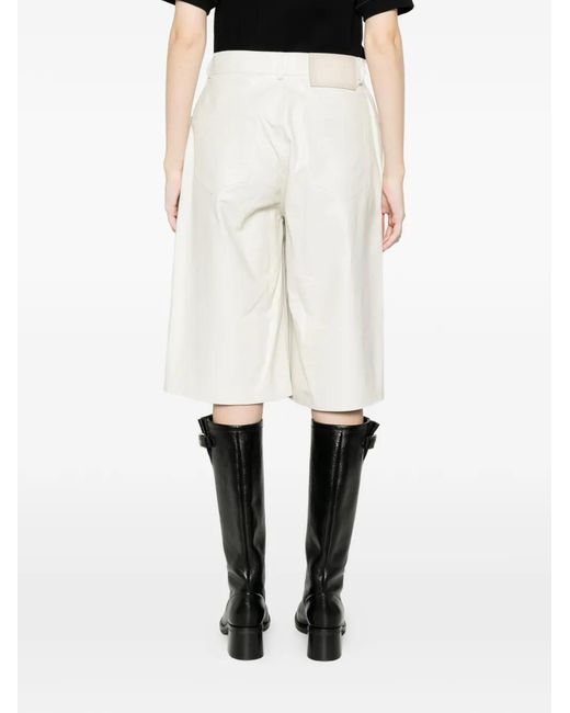 Haikure White Five-Pockets Denim Shorts
