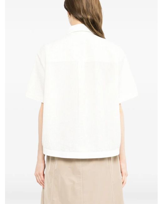 SPORT b. by agnès b. White Seersucker Striped Shirt