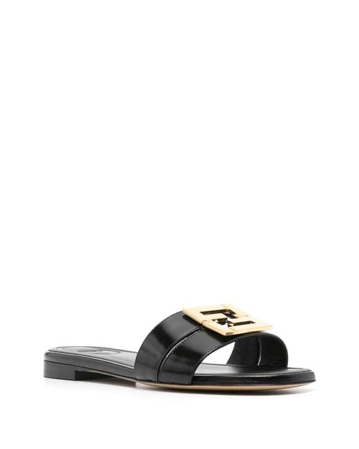 Fendi White Ffold Slides