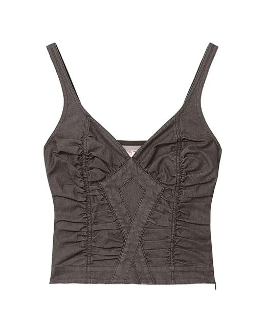 Miss Sixty Gray Ruched Tank Top