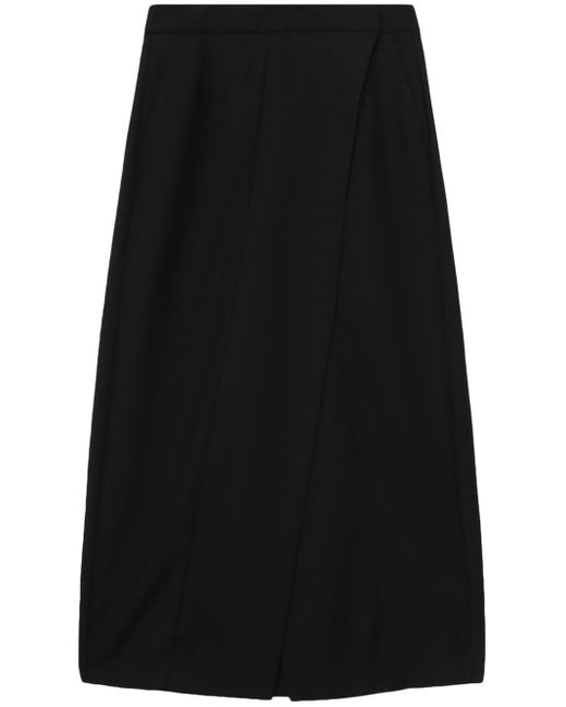B+ AB Black Wrap A-line Maxi Skirt
