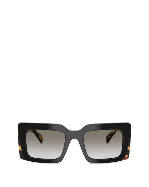 Prada Black Rectangle-Frame Sunglasses
