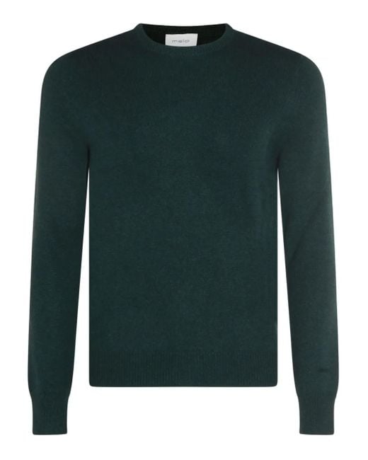 Malo Green Round-Neck Cashmere Sweater for men