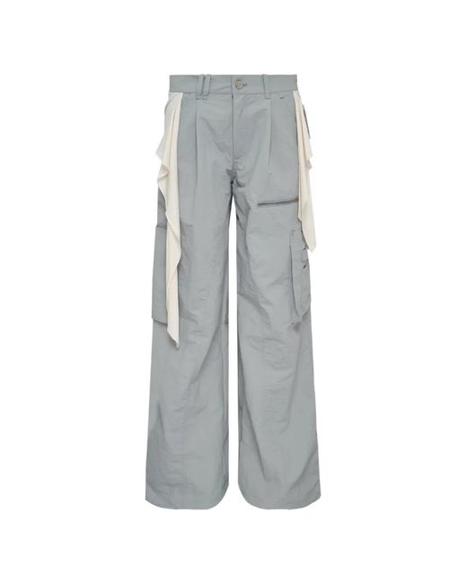 Hache Gray Layered Tie-Detail Trousers