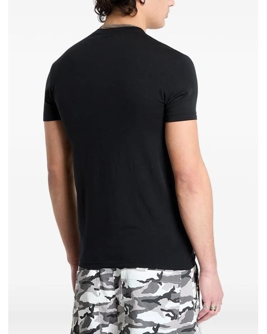 EA7 Black Logo-Patch T-Shirt for men