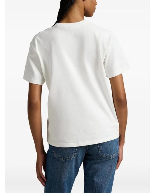 Polo Ralph Lauren White Logo-embroidered T-shirt
