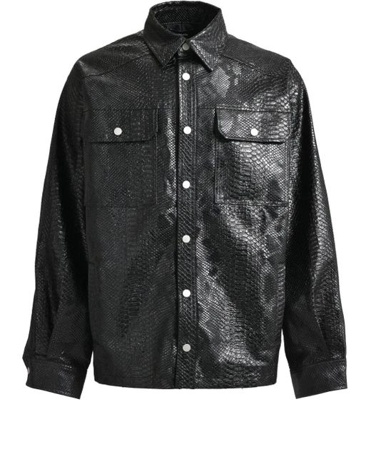 Camicia Con Effetto Coccodrillo di BREATH in Black da Uomo
