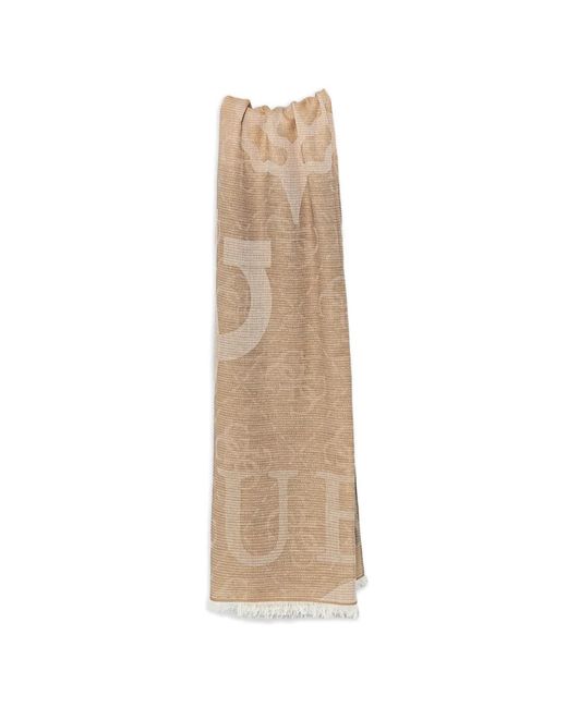 Guess White Arnela Logo-Print Cotton Shawl