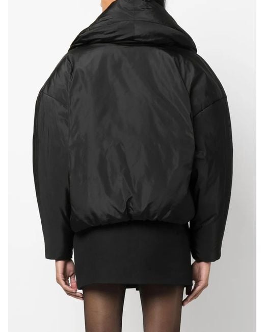Saint Laurent Black Silk Taffeta Oversized Cropped Jacket