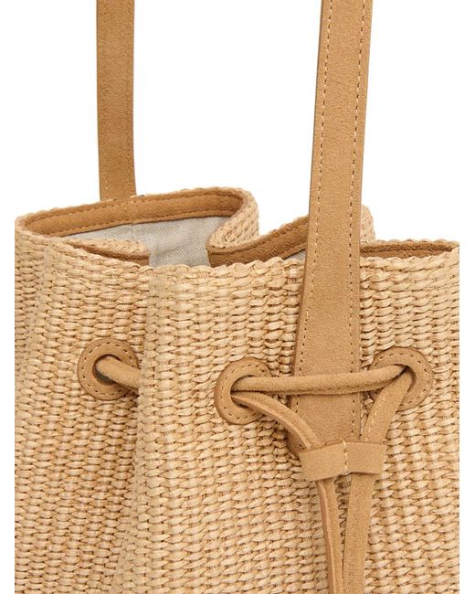 Mansur Gavriel Natural Drawstring Leather Bucket Bag