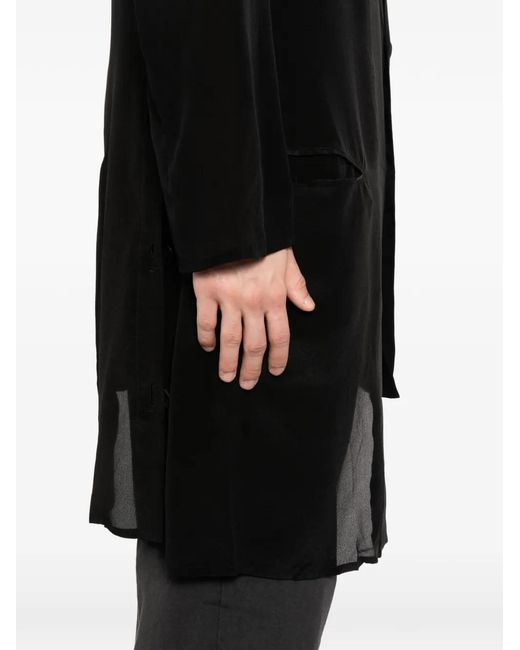 Yohji Yamamoto Black Stand Collar Asymmetric Jacket for men