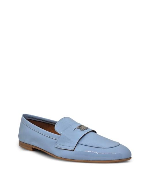 Casadei Blue Plaque Strap Loafers