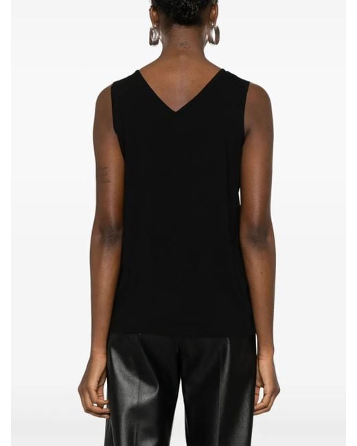 Fabiana Filippi Black Sleeveless V-Neck Top With Relaxed Fit