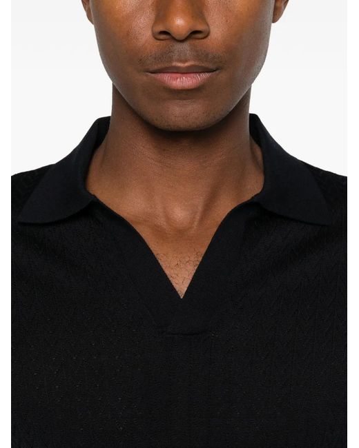 Montecore Black V-Neck Knitted T-Shirt for men