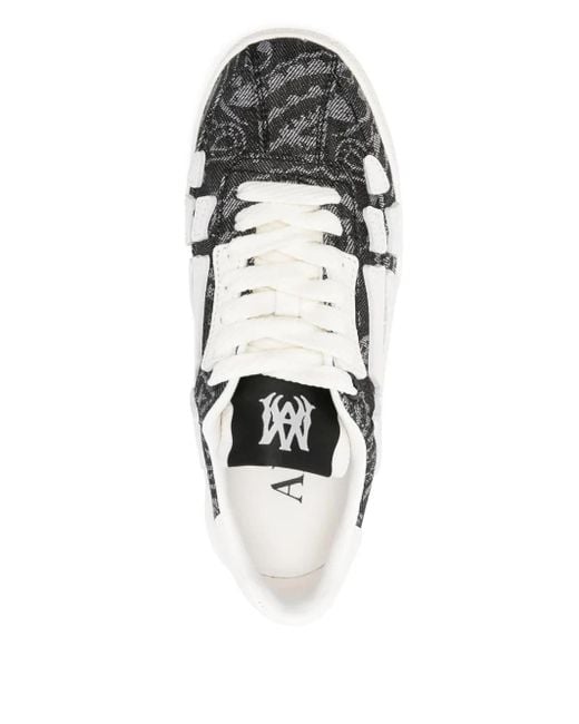 Amiri White Schwarze Schnürschuhe Mit Logo Patch