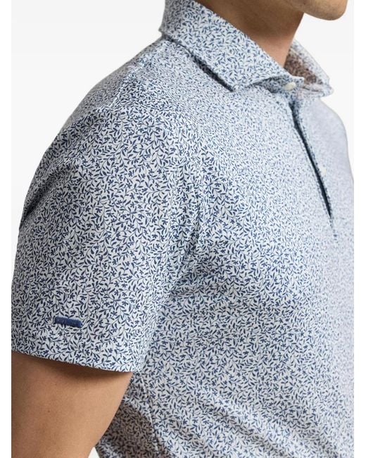 Ralph Lauren Gray Leaf-Print Short-Sleeve Polo Shirt for men