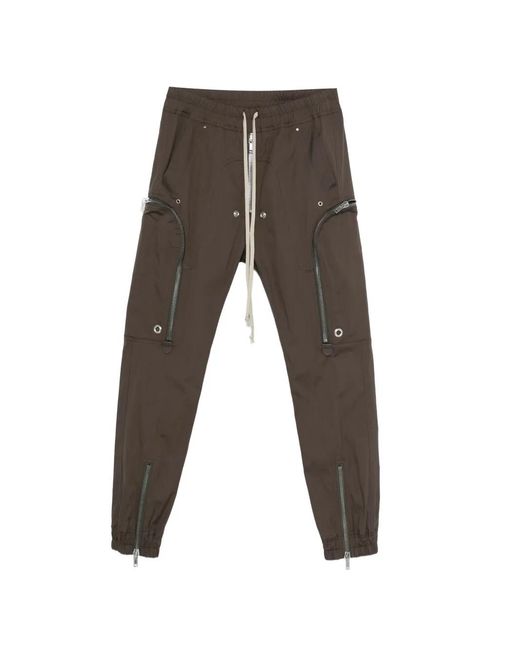 Rick Owens Gray Bauhaus Zip Cargo Pants for men