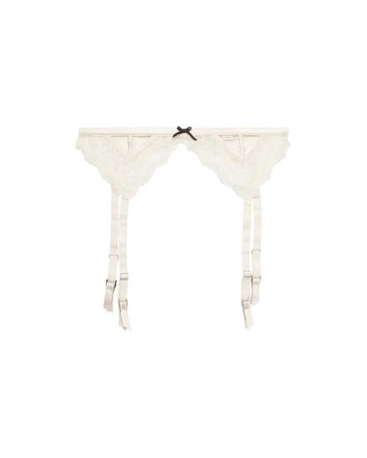Fleur du Mal White Bianca Garter Belt