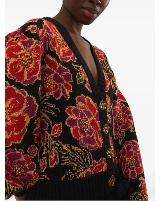 Farm Rio Red Shiny Chita Cardigan