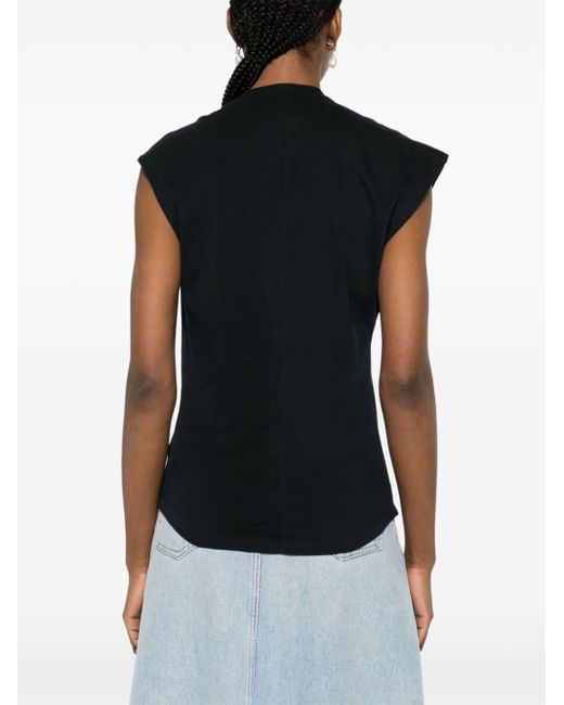 Isabel Marant Black Asymmetrisches T-Shirt