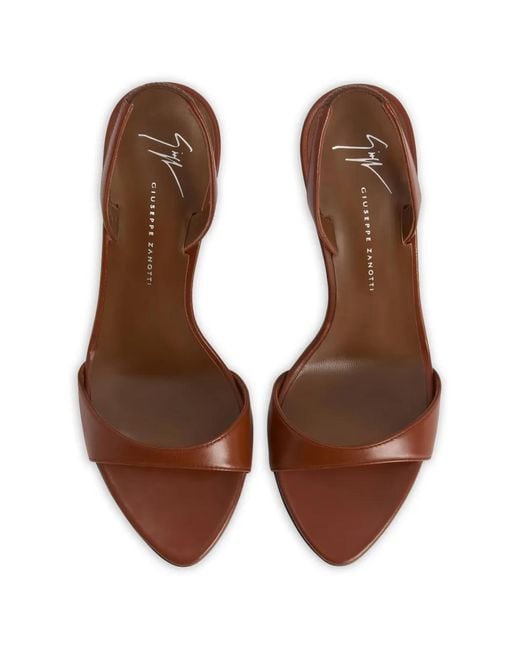 Giuseppe Zanotti Brown Lilibeth Laminated Leather Sandals